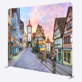 Lofaris Oktoberfest Tension Fabric Backdrop German Village of Rothenburg Scenery Autumn Festival Party Photo Prop